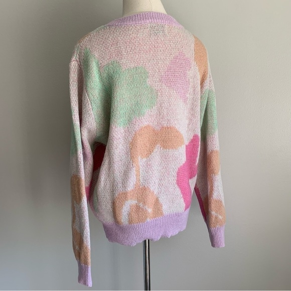 FRNCH Paris pastel crewneck sweater mohair wool blend size small multicolor - Picture 5 of 9